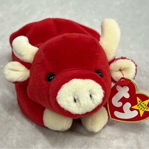 Ty beanie babies Snort the Bull 1995 vintage stuffed animal toy plush